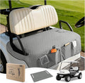 Golf Cart Seat Covers,Golf Cart Seat Towel Blanket with 4 Front Pockets & Nonskid Bottom Fits for Club Car and More 2 Person Seats Golf Carts (Charcoal Gray, Club Car)