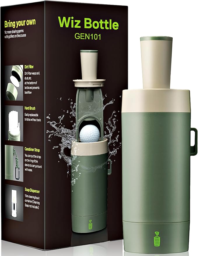 Golf Ball Cleaner Washer – Portable, Tool-Free, Patent-Pending Dirt Filter – Perfect Golf Gift for Tournaments, Men, Women, and Kids