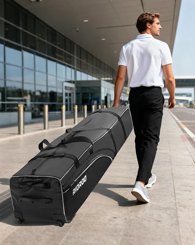 Golf Travel Bags for Airlines with Wheels, Soft-Sided 900D Oxford Cover, Padded Club Protection, Universal Fit Golf Gifts for Men and Women