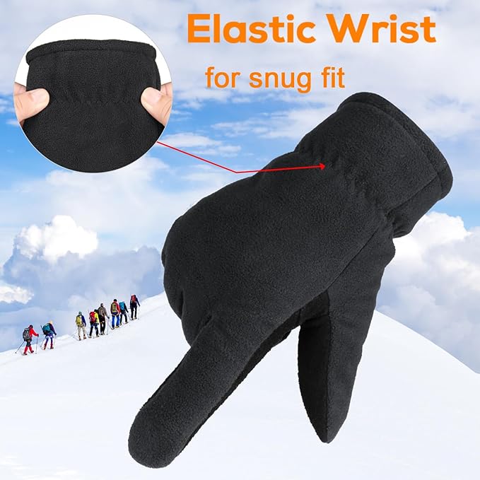 OZERO Winter Gloves for Men & Women: -30℉ Warm Thermal Running Cycling and Work Gloves for Men Cold Weather | Deerskin and Polar Fleece Insulated Winter Gloves Men