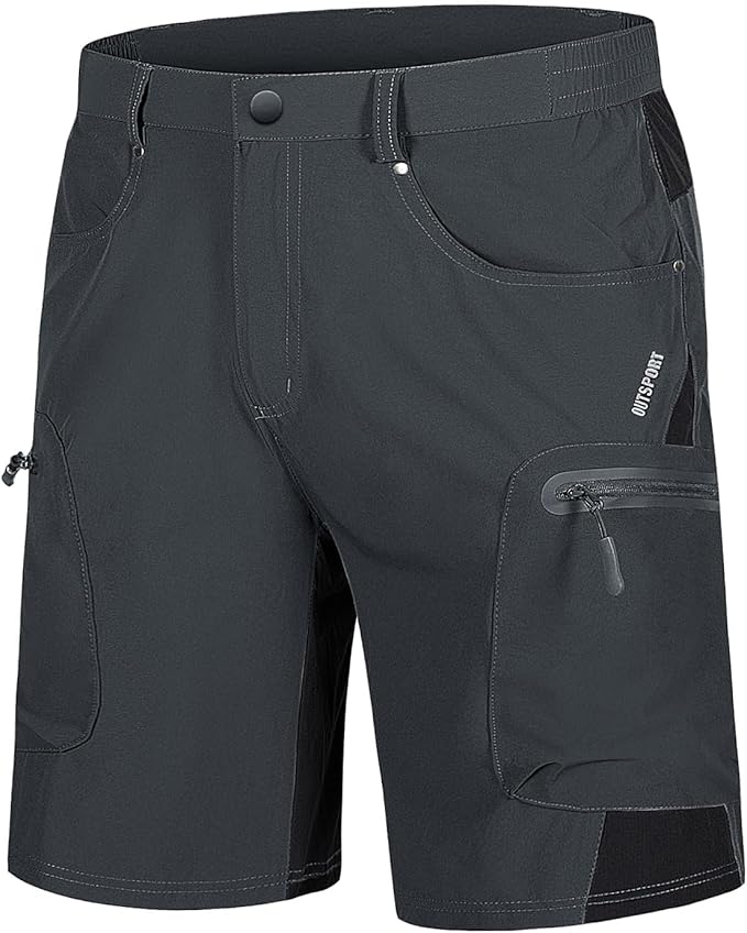 TACVASEN Men's Hiking Cargo Shorts 10" with Zipper Pockets Quick Dry Casual Stretch Golf Work Short Outdoor Summer