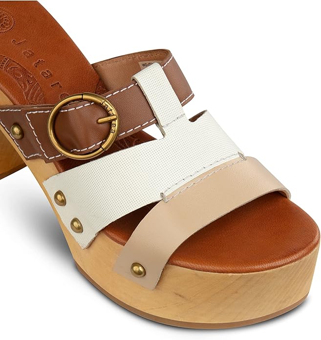 JATAREA Leather Wedge Sandals for Women | Women's Sandals Perfect for Summer