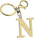 Stainless Steel Gold Letter A-Z Keychain for Women Men, Initial Letter Pendant with Key Ring, Charms for Key Backpack Bag