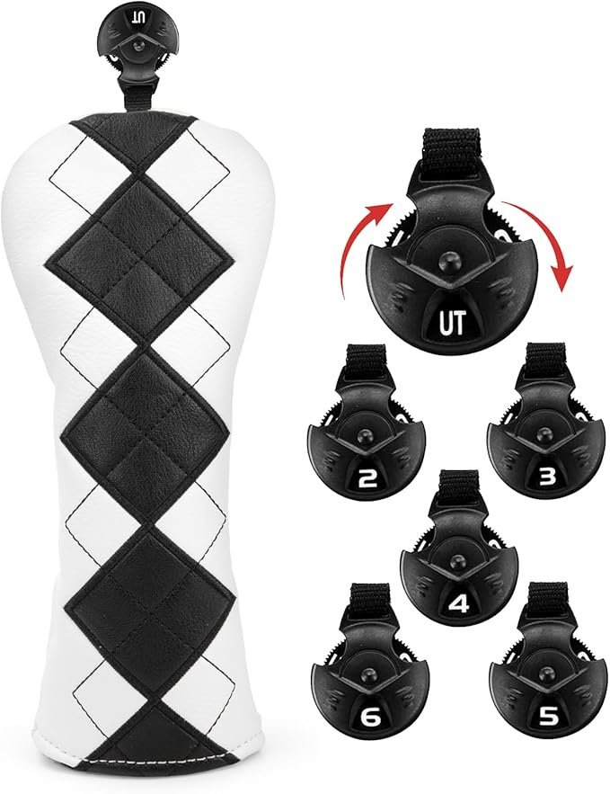 Golf Club Covers Exquisite Embroidery Driver Covers Fariway Wood Headcover Hybrid Cover Leather Golf Headcovers for Most Brand