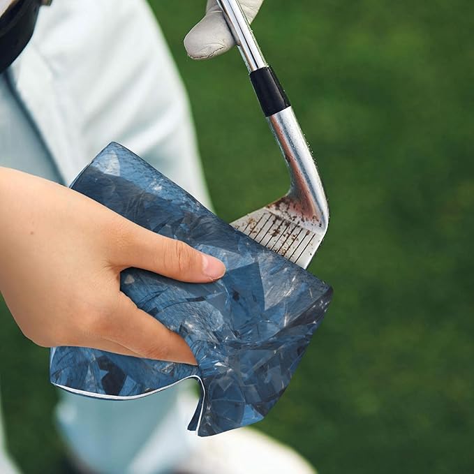 Funny Golf Towel with Carabiner Clip 24"x16" Blue Cool Design Golf Towels for Golf Bags Microfiber Waffle Golfs Rag for Disc Balls Clubs Golfs Accessories for Men Women Dad Husband