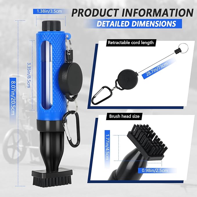 Golf Club Cleaning Kit with Golf Club Cleaner with Water Golf Towel Divot Repair Tool Groove Sharpener Golf Ball Alignment Kit Complete Golf Cleaning Kit Golf Accessories for Women Men