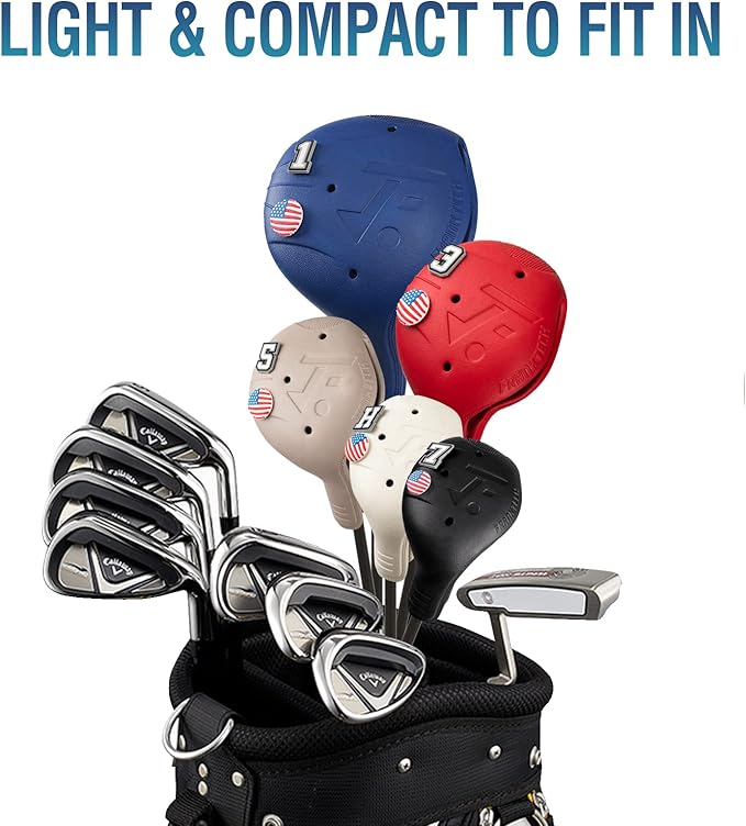Golf Head Covers, 3 Pack EVA Plastic Golf Club Covers for Driver Fairway Woods, Driver Headcover with Pins, Fit All Right-Handed Golf Clubs, Easy On Off, Washable, Funny