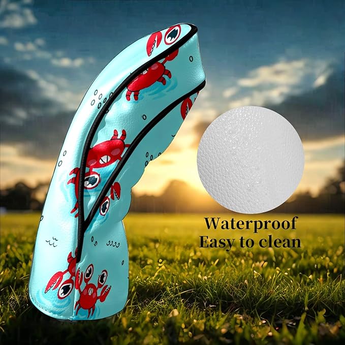 Premium Leather Golf Club Headcovers,Mango Pattern Fits Driver Hybrid Fairway 3/5 Wood,with Scratch-Resistant Lining, Gift for Men and Women