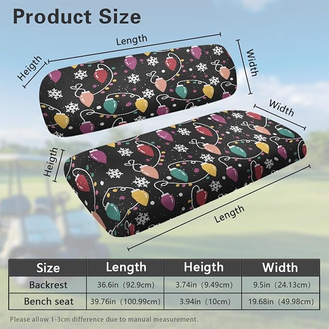 Fashion Print Golf Cart Seat Covers 2 Passenger Golf Cart Backrest Cover Golf Cart Seat Towel Gift for Friends