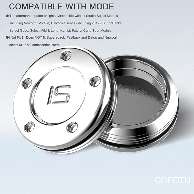 Golf 2pcs. 5g/10g/15g/20g/25g/30g/35g/40g/45g Choice Weight Golf Custom Putter Screws Weights Compatible with Titleist Scotty Cameron Golf Club Heads Putters Newport