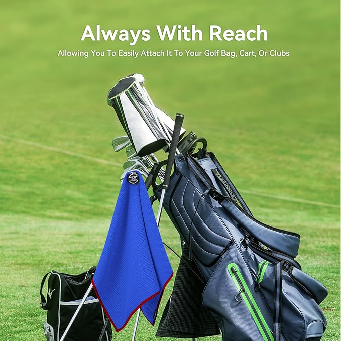 Magnetic Golf Towel with Clip and Cleaning Pocket -Ideal for Male Golfers, perftct Gifts for Men-Magnetic Golf to Golf Accessories for Bags, Carts or Clubs 24"*16"