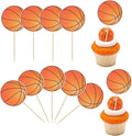 36Pcs Basketball Cupcake Toppers Star Sports Ball Cupcake Picks Decorations for Basketball Sports Players Theme Baby Shower Birthday Party Cake Decorations Supplies