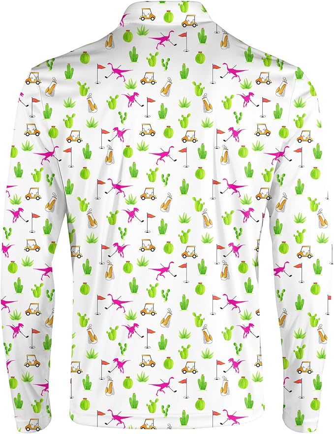 Men's Long Sleeve Golf Shirt Quick Dry 3 Button Work Fishing Outdoor Casual Collar Shirt