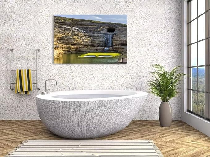 chenchenArt Payne's Valley Golf Course 19th Hole Wall Art for Living Room Bedroom Bathroom Home Decorations Golf Course Picture Poster Canvas Prints Modern Artwork Framed Ready to Hang(28''H x 44''W)
