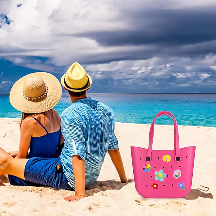 Charms for Bogg Bag Accessories Beach Baseball Charms 30pack Random Color Cute PVC Rubber Beach Bag Charm Decoration,Bag Charm for Handbags Tote bags Girls Women