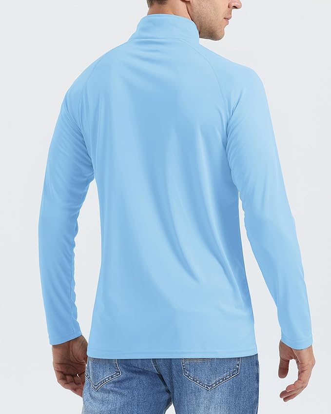 Boladeci Men's UPF 50+ Sun Shirts 1/4 Zip Long Sleeve SPF UV Protection Lightweight Quick Dry Quarter Zip Golf Shirts