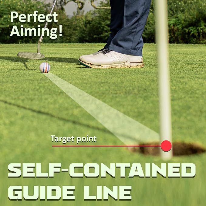 1 Pack 360° Triple Line Golf Ball Marker，Golf Ball Line Marker Tool，Golf Ball Marker Stencil，Alignment Ball Marker，Golf Accessories