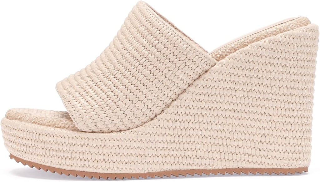 VICKI·VICKI Wedges for Women Platform Sandals Wedge Heels for Sandals Comfortable Summer Espadrille Shoes Ankle Strap&Open Toe