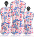 FINGER TEN Golf Club Head Covers for Woods Driver Fairway Hybrid with Interchangeable Number Tag 1 3 5 Premium Leather Headcovers for Women Men