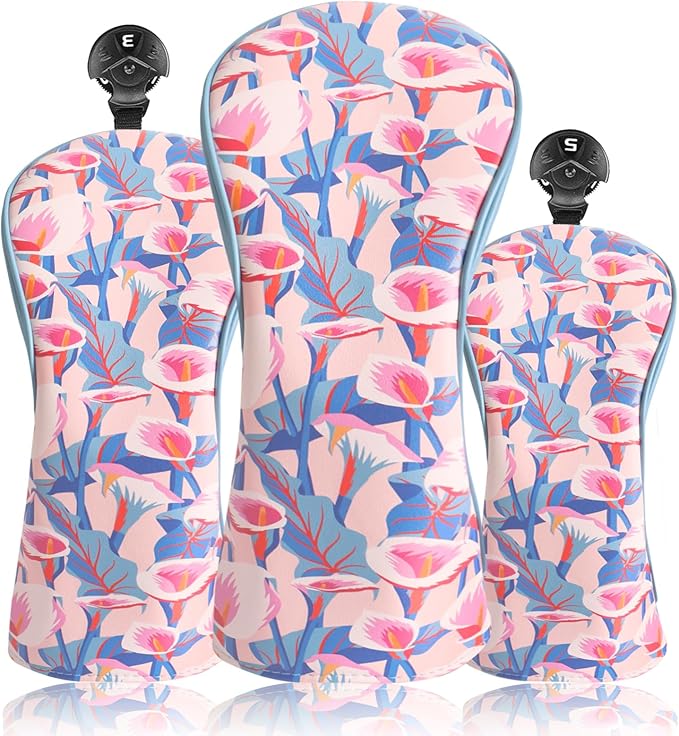 FINGER TEN Golf Club Head Covers for Woods Driver Fairway Hybrid with Interchangeable Number Tag 1 3 5 Premium Leather Headcovers for Women Men