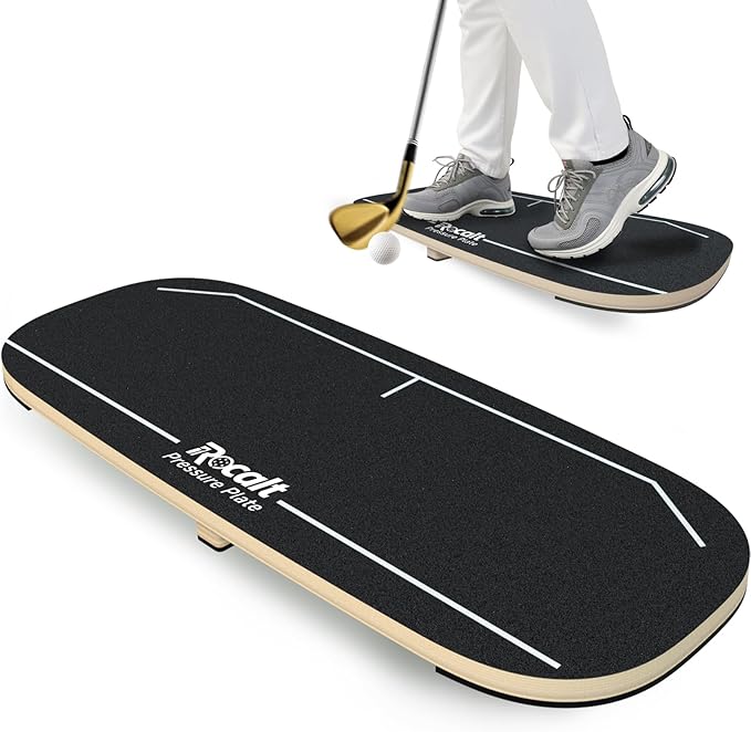 Golf Swing Training Bundle – Pressure Plate Balance Board & Click Stick Swing Trainer Golf Training Aid Set for Indoor/Outdoor Practice, Improve Tempo, Flexibility, Strength & Swing Accuracy
