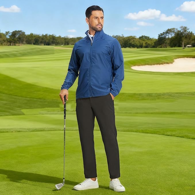M MAELREG Golf Pants Men Fleece Lined 30"/32"/34" Heat-Tech Dress Pants for Men Water-Resistant Stretch Warm Winter Trousers