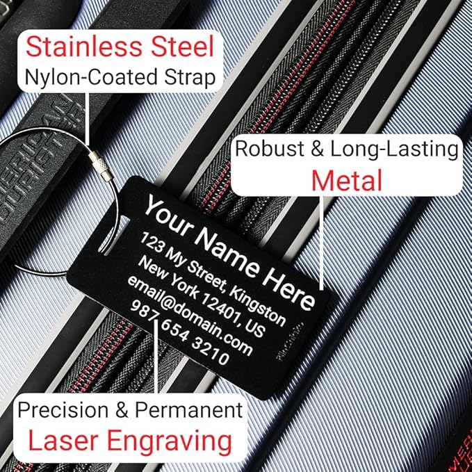Luggage Tags for Suitcases - Personalized Luggage Tag Pack of 1 (Purple, 2x3.5)