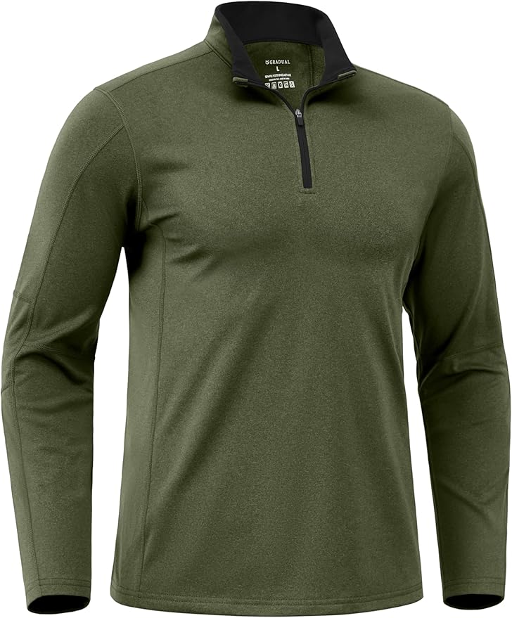 G Gradual Quarter Zip Pullover for Men Fleece Lined Sweatshirt Long Sleeve Winter Golf Shirt Mock Neck Polo Running Sweater