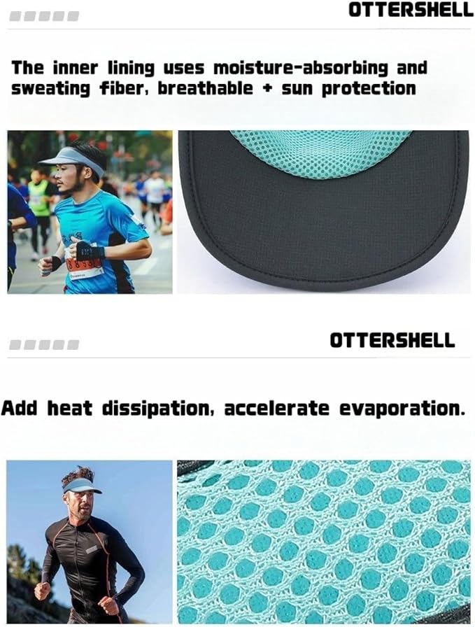 Cooling Sports Sun Visor Hat for Men & Women，Lightweight, Stretchy Packable Running Visor-for Golf, Tennis, Hiking
