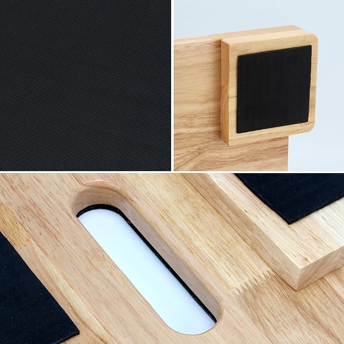 Wood Fitness Board, Resistance Band Workout Footplate, Resistance Band Foot Plate with Non-slip Design for Training, Stretching, Balance, Flexibility Exercise for Home Gym