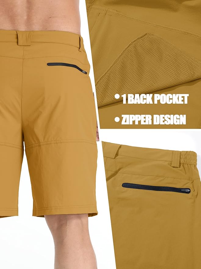 TACVASEN Men's Summer Outdoor Shorts Quick Dry Cargo Casual Work Hiking Shorts (NO Belt)