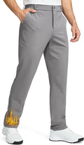 Soothfeel Men's Fleece Lined Pants 30"/32"/34" Golf Work Dress Pants Casual Insulated Warm Winter Trousers with Pockets