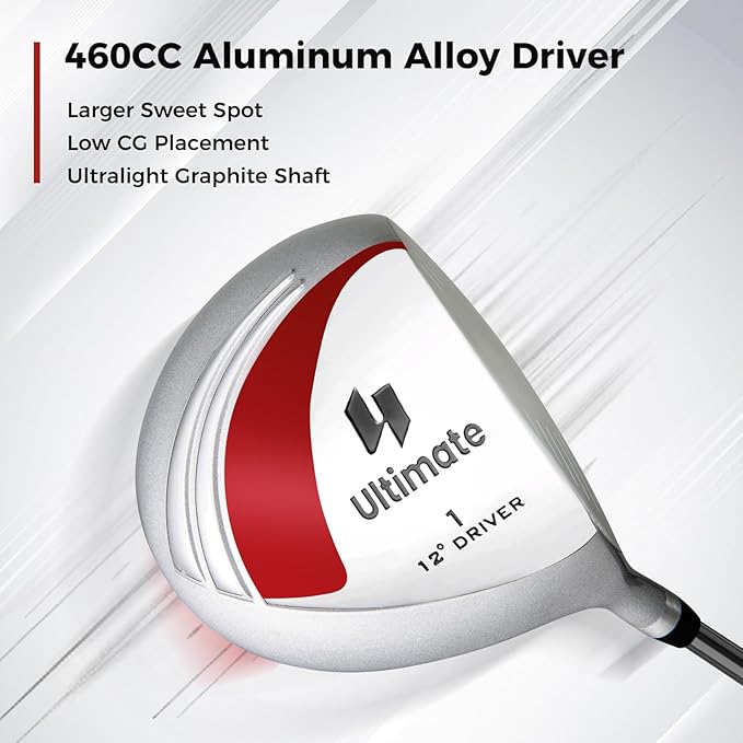 ULTIMATE Women's Complete Golf Club Set, 9/11pcs Right Handed Ladies Golf Clubs Set w/ 460cc Alloy Driver, #3 Fairway Wood, Hybrid, #6/#7/#8/#9/#P Irons & Putter
