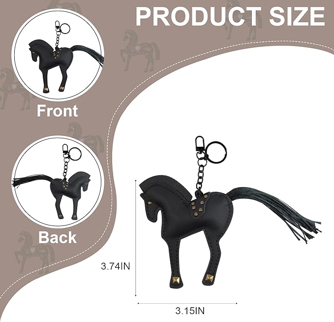 Horse Keychain, Hanging Charm Accessory for Purse, Bag and Backpacks Pony Key Chain for Women