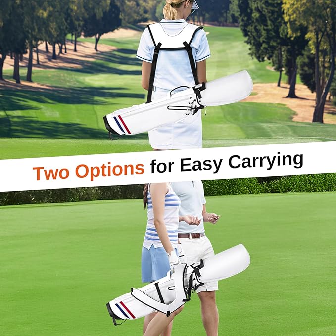 Lightweight Golf Stand Bag, 4-Way Full-Length Dividers, Holds Up to 10 Clubs, 3.7 lbs Golf Bag with Dual Straps & Stand for Driving Range, Par 3, and Standard Courses