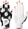 FINGER TEN Stylish Golf Gloves Women with Ball Marker 1 Pack for Left or Right Hand, Breathable Glove with Fashion Patterns for Ladies Right Left Handed Golfer