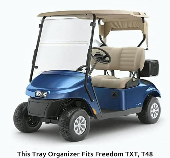 Huskey Golf Cart Front Basket Storage Basket Dash Basket Compatible W/EZGO TXT/RXV,Club Car DS (2000.5+) Precedent/Tempo/Onward,Yamaha G29 Drive2 2007+ One Piece Solid Design & Larger Compartments