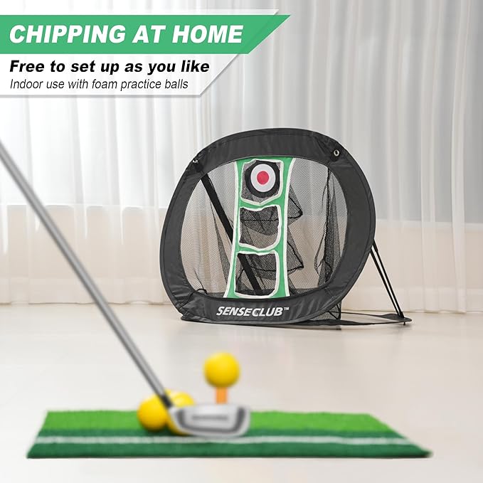 Foldable Chipping Net & Floating Green, Indoor Golf Practice Chipping Target, Backyard Golf Game & Gifts