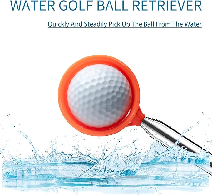 Golf Ball Retriever for Water Telescopic, 9Ft/12Ft Stainless Steel Ball Retriever Tool Golf Ball Grabber