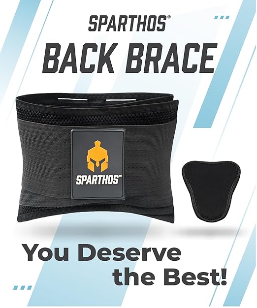 Sparthos Back Support Belt - Immediate Relief from Back Pain, Sciatica, Herniated Disc - Breathable Brace With Lumbar Pad - Lower Backbrace For Home & Lifting At Work - For Men & Women - (X-Small)