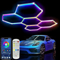 25Pack RGB Hexagon led Garage Lights,5Hexagon Light with Multi Color,Dimmable&Speed Adjustable RGB Hex Wall Lights,DIY Design for Remote Control & Smart App Control Music Modes