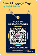 Smart Luggage Tags | Privacy QR Code Luggage Tag Keeps Personal info Private | Customizable Travel Suitcase Tags for Women Men | Use with GPS Bag Locator Tracking Tags, Air Tag for Android or iOS