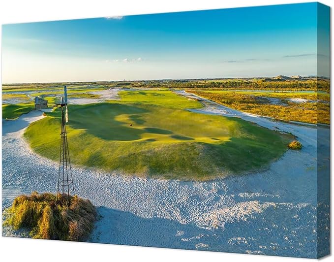 Streamsong Black Golf Course 9th Hole Wall Art for Living Room Bedroom Bathroom Home Decorations Golf Course Picture Poster Framed Artwork Canvas Prints Ready to Hang(12''H x 16''W)