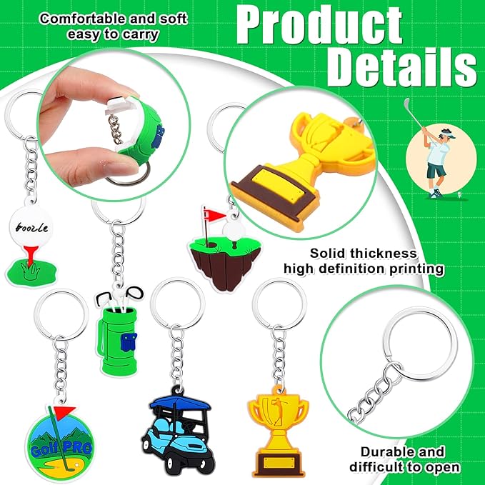 36pcs Golf Party Keychains Golf Party Favors Golf Party Decorations for Golf Theme Party Supplies Golf Themed Birthday Party Sport Themed Party Baby Shower Favors