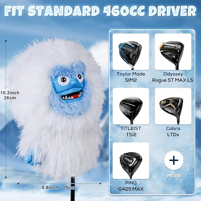 mytag Driver Head Cover, Ultra Premium Plush | Funny Driver Headcover, Tour Quality Golf Club Cover Long Sock Protect