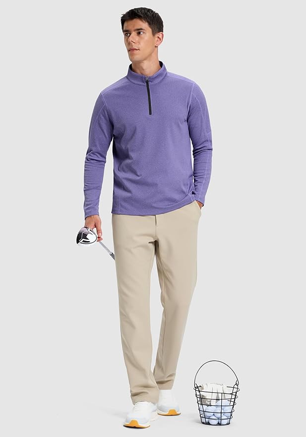 G Gradual Quarter Zip Pullover for Men Fleece Lined Sweatshirt Long Sleeve Winter Golf Shirt Mock Neck Polo Running Sweater