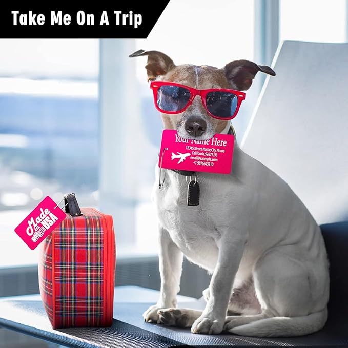Luggage Tags for Suitcase - Personalized Engraved Metal Tag for Cruise Travel - Custom Name Tags Suitable for Bags and Backpacks Black