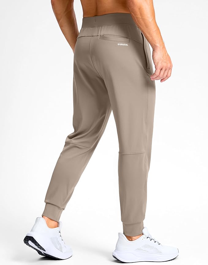 G Gradual Men's Golf Joggers Pants with Zipper Pockets Stretch Sweatpants Slim Fit Track Pants Joggers for Men Work Running