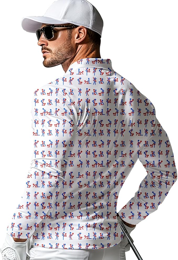 Men's Long Sleeve Golf Shirt Quick Dry 3 Button Work Fishing Outdoor Casual Collar Shirt