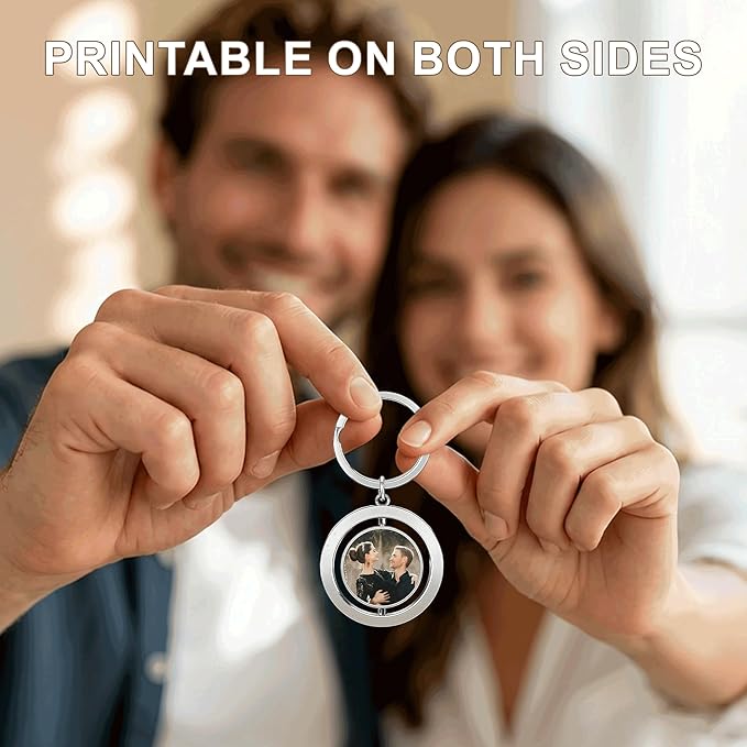 Custom Keychains with Picture Personalized Photo Logo Text Customized Key Chain for Boyfriend Dad Men Women Gifts